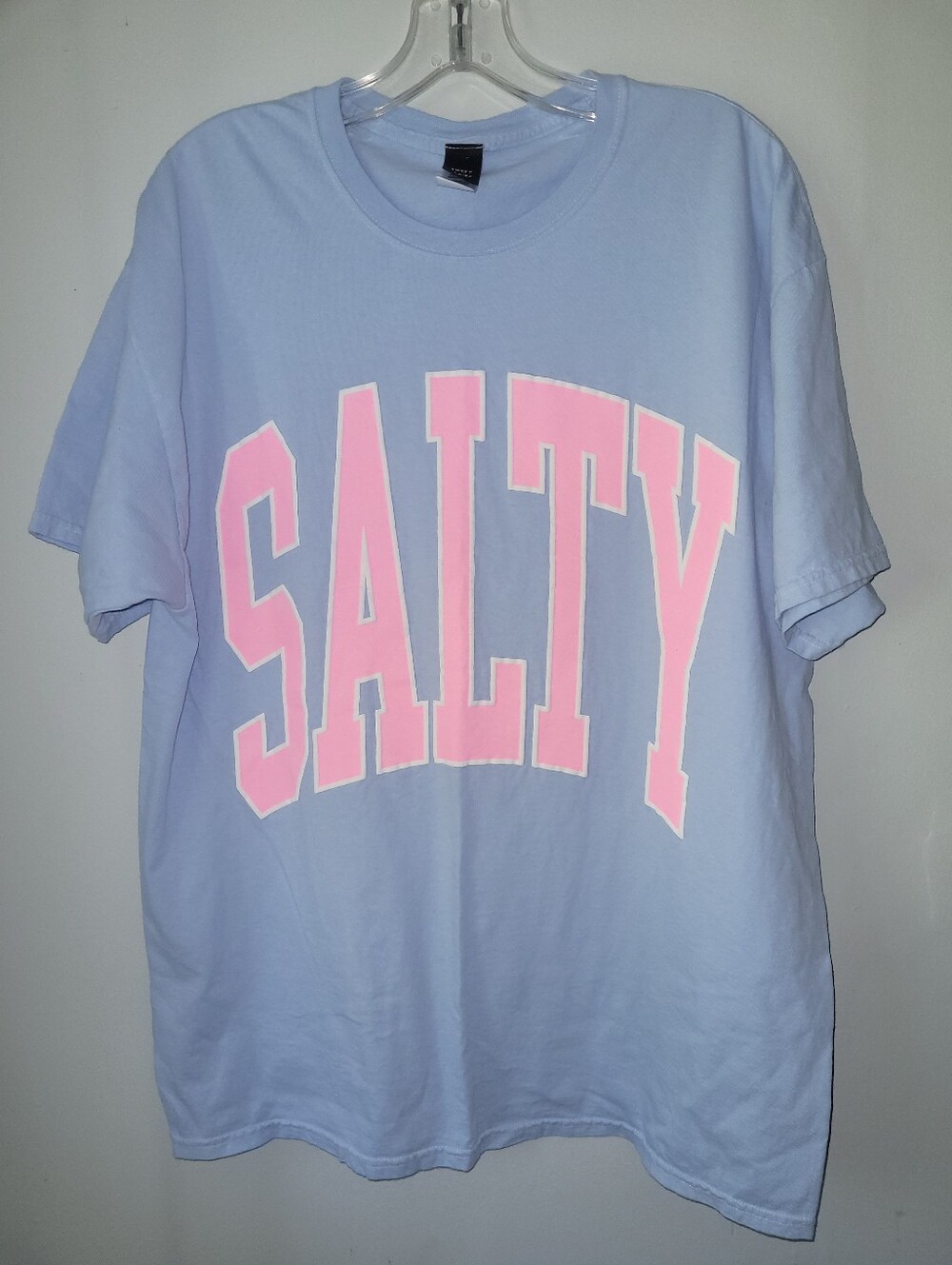 'Salty' Graphic Tee - Light Blue & Pink
